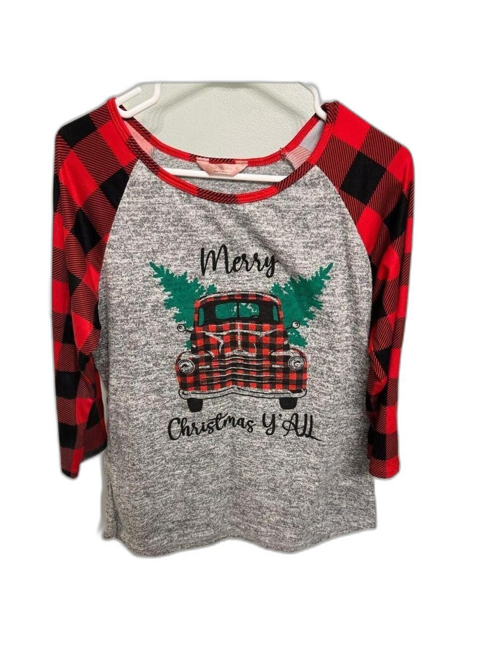 Merry Christmas y'all Women's Grey and Red Tshirt
